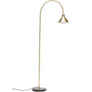 Zlatá kovová stojací lampa Hübsch Flur 168 cm