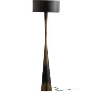 Hoorns Černá kovová stojací lampa Blackie 151 cm