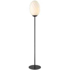 Černá skleněná stojací lampa Halo Design Twist 145 cm