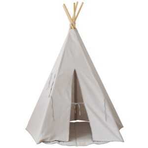 Moi Mili Šedý lněný teepee stan Pigeon Grey 170 x 130 cm