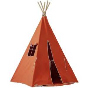 Červený bavlněný teepee stan Moi Mili 170 x 130 cm