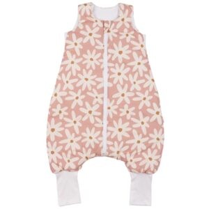 Malomi Kids Růžový bavlněný spací pytel s nohavicemi Blush Daisies 86 cm