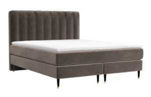 Maison de Rêve Hnědá sametová postel boxspring KOBBE 200 x 200 cm