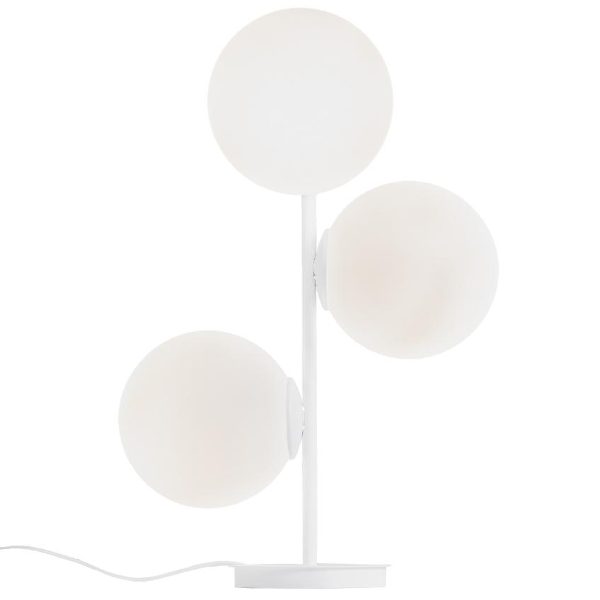 Nordic Design Bílá skleněná stolní lampa Bubbly