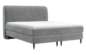 Maison de Rêve Šedá sametová postel boxspring OFFO 160 x 200 cm