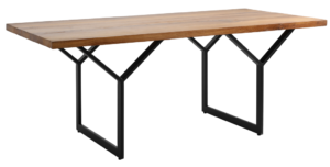 Nordic Design Přírodní masivní jídelní stůl Porto 180x90 cm s černou podnoží